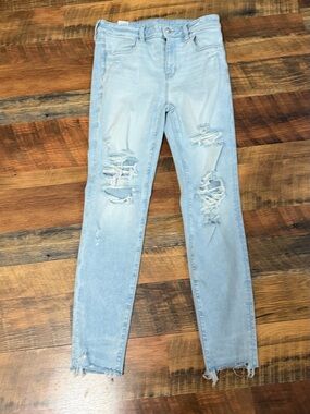 American Eagle Outfitters Pale Blue Distressed Jeggings